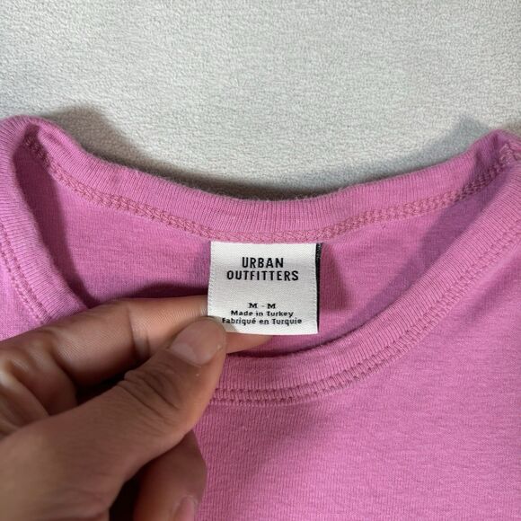 Urban Outfitters Size M Baby Tee Pink Pure Love Eternal Tiger Graphic Y2K Crop - Picture 5 of 8